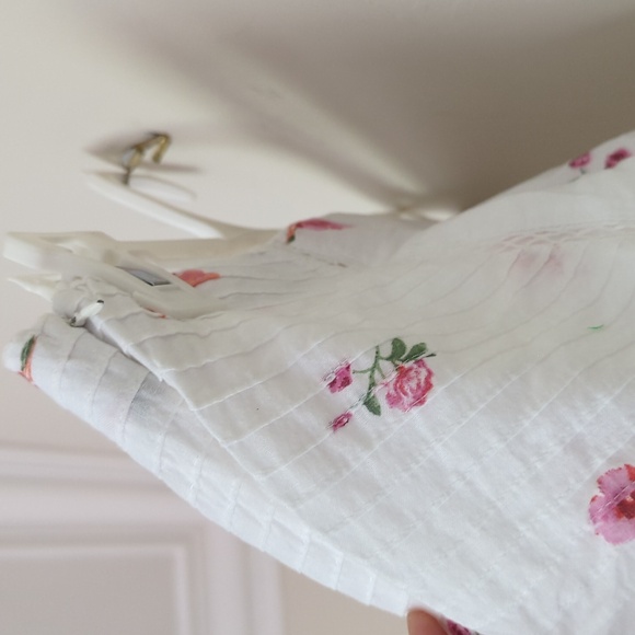 ZARA white pink embroidered lace mini A-line skirt L NWT - Picture 4 of 5